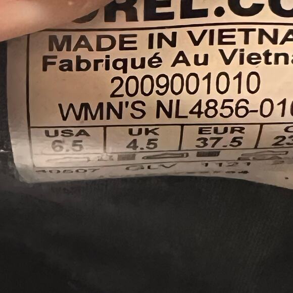 Sorel Ona 503 Mid Lace Up Sneaker Black Jet NL4856-010 Women's 6.5 NWB - Picture 9 of 10